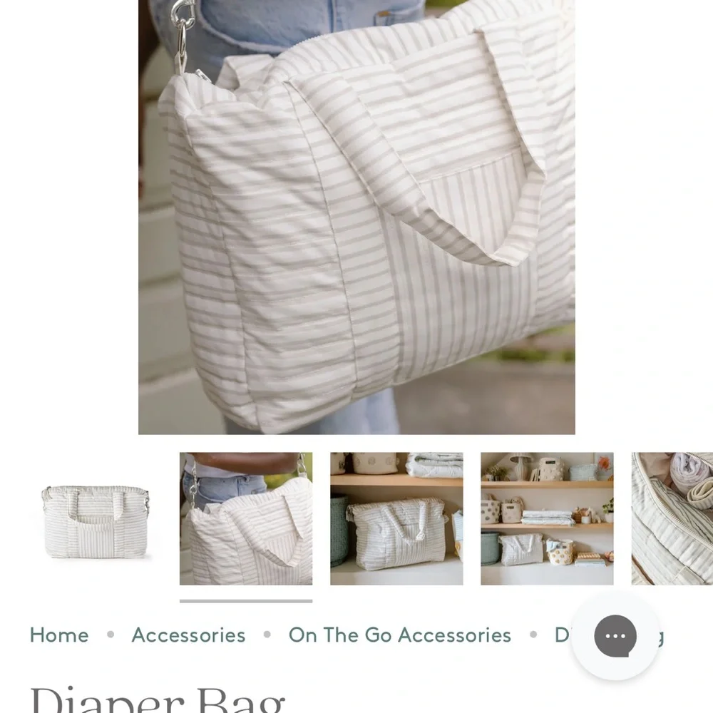 Pehr Blush Striped Diaper Bag